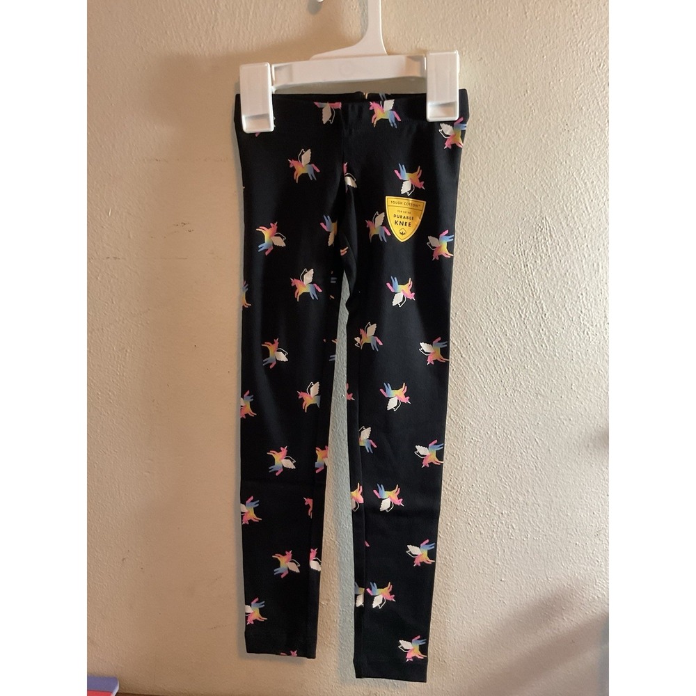 New Cat & Jack‎ Girls Leggings Black with Unicorns Pull On size XXL (18)